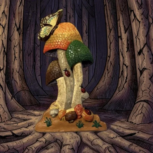 This vintage 1970s wall art chalkware or plaster mushrooms Wall decor Vintage - Picture 10 of 14